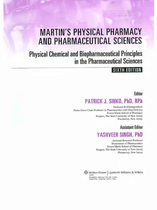 Martin's Physical Pharmacy and Pharmaceutical Sciences 6th Edition By Patrick J. Sinko